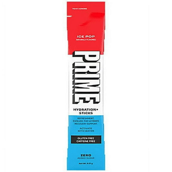Prime Hydration Sticks, Ice Pop, 6 Count, Electrolytes, Zero Sugar