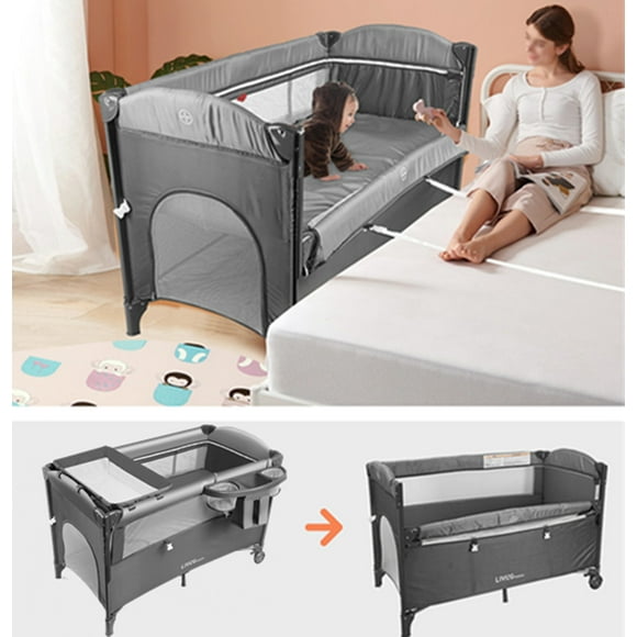 3 in 1 Bassinet with Bedside Sleeper, Playard and Portable Diaper Changing Table for Newborns