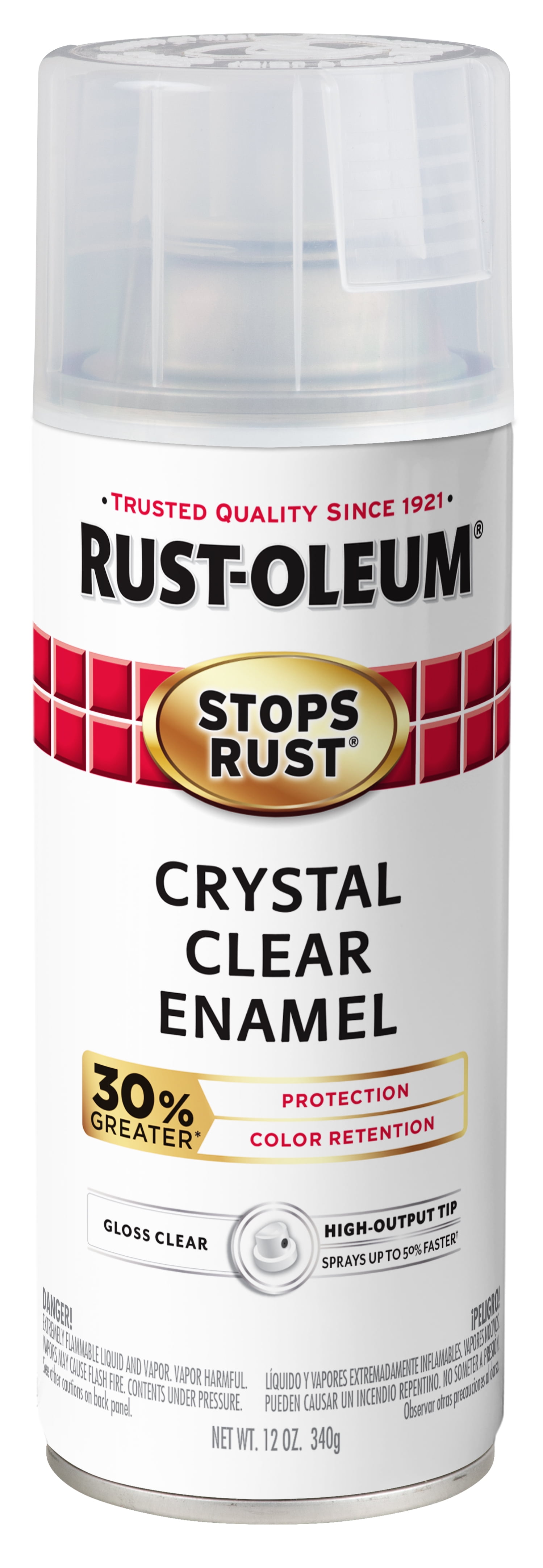 Clear, RustOleum Stops Rust Advanced Gloss Spray Paint, 12 oz