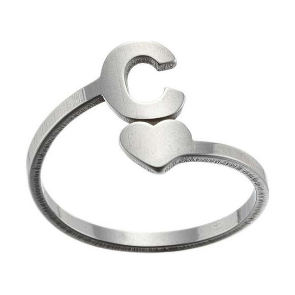 Anillos para mujer, regalos de moda para mujer, 26 anillos con apertura de letras en inglés, joyería de acero inoxidable para niñas, anillo de moda