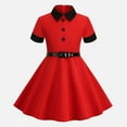 thumbnail image 2 of gdxvjhbj Robes pour Préados Robe d'Été pour Filles Encolure Carrée Manches Courtes Taille Croisée Robe Trapèze Décontractée Mini Taille 8-9 (Rouge, 8-9 Ans), 2 of 9