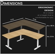 72x72x31 L Shape Sit/Stand Electric Desk