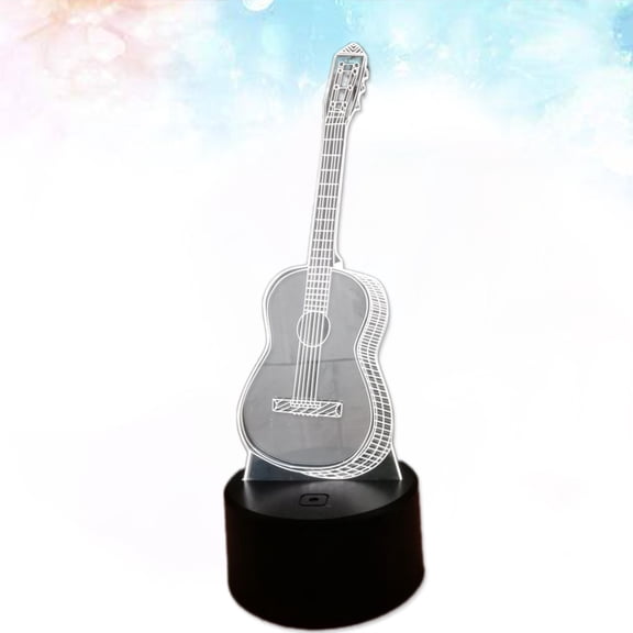 Raindrops LED Desk Lamp with Control USB Powered Multi-Color Guitar Shaped Night Light, 1 Set