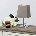 thumbnail image 2 of Simple Designs Mini lampe de table chromée avec abat-jour carré en tissu Empire, 2 of 9