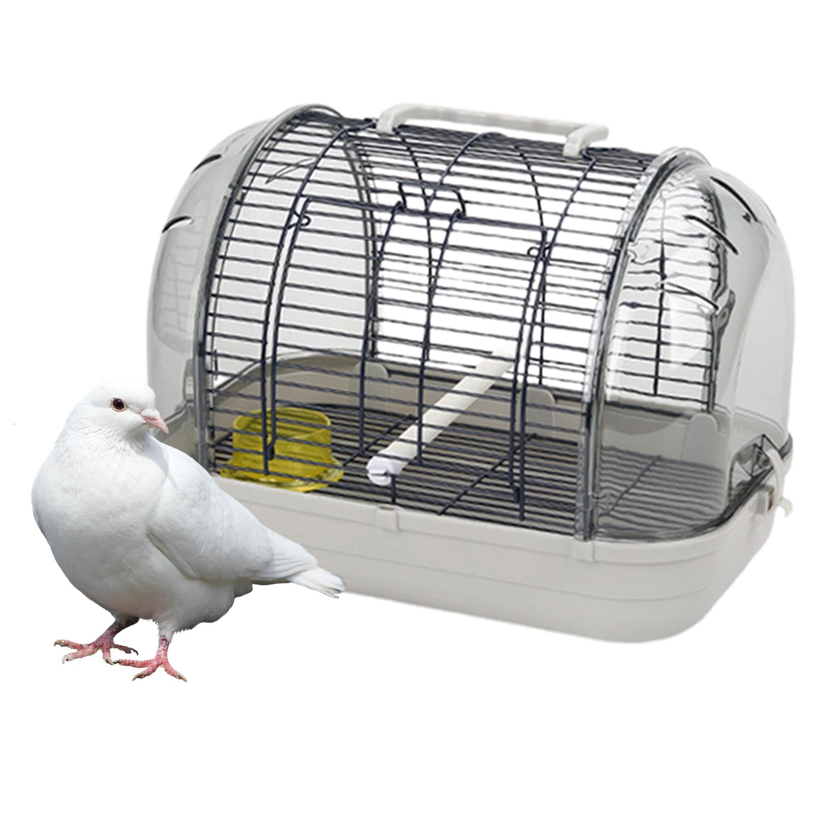 Bvdfgk Bird Travel Cage Pet Cage Easy to Clean Small Visible Window Portable Breathable Gray