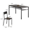 thumbnail image 5 of 7-Piece Kitchen Dining Table Set, MDF Wood Kitchen Table and Chairs for 4-6 People with Storage Rack, for Small Space, Apartment, Space-Saving, Patio - Black, 5 of 9