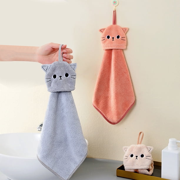 Toalla de Mano para cocina Xihbxyly Toallitas para colgar Caricaturas de viento Terciopelo coral Absorbente para niños