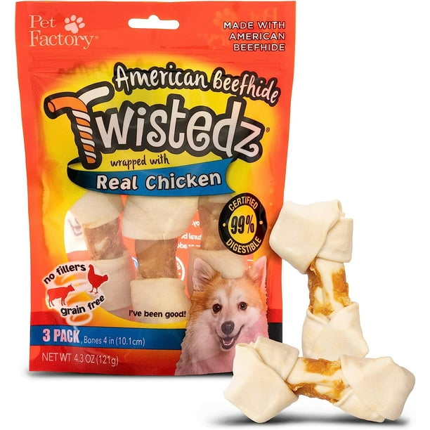 Pet Factory Twistedz American Beefhide 45" Knotted Bones Dog Chew