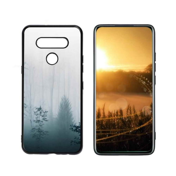 Foggy-Forest-jpg Phone Case, Degined for LG Q51 Case Men Women, Flexible Silicone Shockproof Case for LG Q51