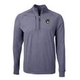 thumbnail image 2 of Men's Cutter & Buck Heather Navy Milwaukee Brewers Big & Tall Adapt Eco Knit Stretch Recycled Quarter-Zip Pullover Top, 2 of 3