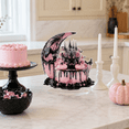 thumbnail image 5 of Pink Gothic Castle and Crescent Moon 2D Acrylic Tabletop Decoration for Halloween Shelf Decor, 5 of 9
