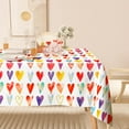 thumbnail image 2 of AnyDesign Valentine''s Day Rectangle Tablecloth Colorful Hearts Fabric Table Cloth Watercolor Washable Table Cover for Wedding Anniversary, 60 x 102 Inch, 2 of 5
