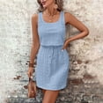 thumbnail image 2 of Icvfdpl Robes d'Été pour Femmes, Imprimé Creux Sans Manches à Cordon de Serrage Vacances Tendance Robes d'Été pour Femmes, m, 2 of 6
