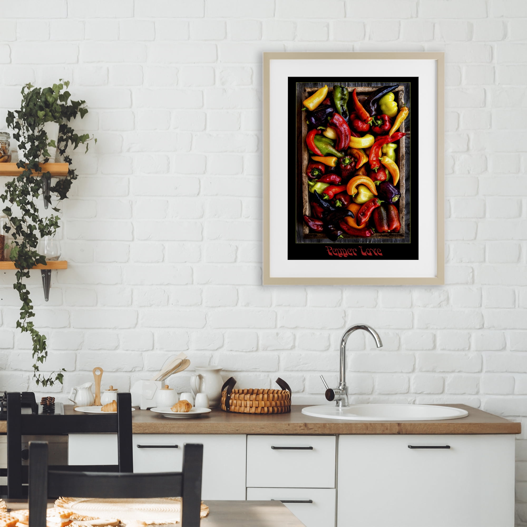 Stupell Industries Pepper Love Vibrant Vegetables Birch Framed Print Under Glass, design by Carl Kravats