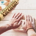 thumbnail image 6 of Deago 13.8" 3D Christmas Wooden Rolling Pin Embossing Roller Pins with Christmas Pattern for Cookies Cake Baking Kitchen Tool, 6 of 8