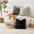 thumbnail image 4 of Lomyolo Set of 4 Chenille Pillow Covers - 18x18 Inch Soft Farmhouse Decor for Couch, Sofa, Bedroom Spring Summer Farmhouse Accent Boho Cushions Decor, 4 of 5