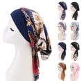 thumbnail image 2 of Pre-Tied Turban Hat Headwear Hair Loss Muslim Hijab Stretch Head Scarf Chemo, 2 of 9