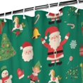 thumbnail image 3 of Green Christmas Santa and Icon Pattern Shower Curtain 72"x84" ,Bathroom Decorative Shower Curtains Set with 12 Hooks,Modern Waterproof Washable Shower Curtain, 3 of 6