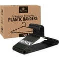 thumbnail image 1 of Byomostor Perchas de plástico negro, paquete de 50, perchas livianas y duraderas en forma de G, perchas antideslizantes de tamaño estándar, perchas para ropa para adultos para lavandería y uso diario,, 1 of 5