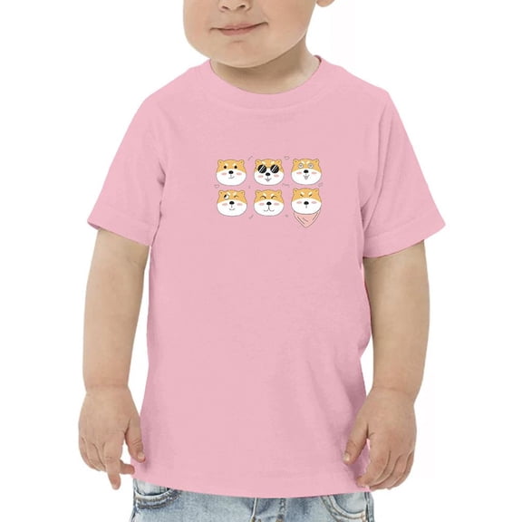 Set Of Shiba Inu Faces T-Shirt Toddler -Image by Shutterstock,  4 Toddler