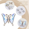 thumbnail image 3 of 4Pcs Rhinestone Butterfly Belt Buckle Decorative Buckle Clasp for DIY Women Butterfly Waist Belt Buckle Butterfly Shape AB Color Button for DIY Waist Belt Jacket Bags Garment Decoration, 3 of 7