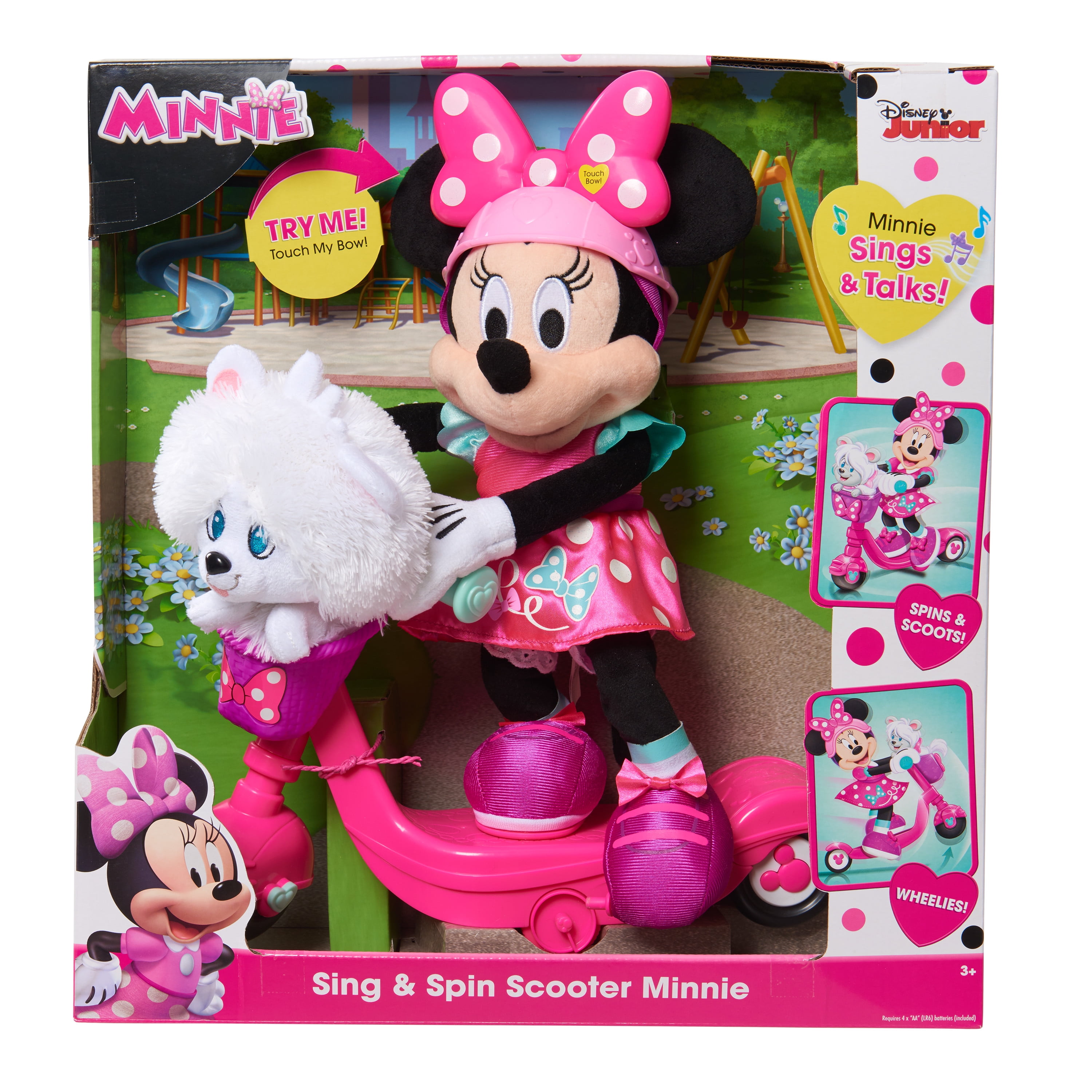 Disney Junior Minnie Mouse Sing and Spin Scooter Snowpuff in Basket Ages 3 for sale online