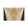 thumbnail image 3 of JewelersClub 3/4 Carat T.G.W. Emerald And White Diamond Accent 14k Gold Over Silver Pendant, 3 of 4