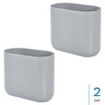 thumbnail image 4 of iDesign Small 1.9 Gallon/7L. Bathroom Trash Can, Plastic Oval Garbage Can for Bedroom, Office, 2-Pack, Gray, 4 of 5