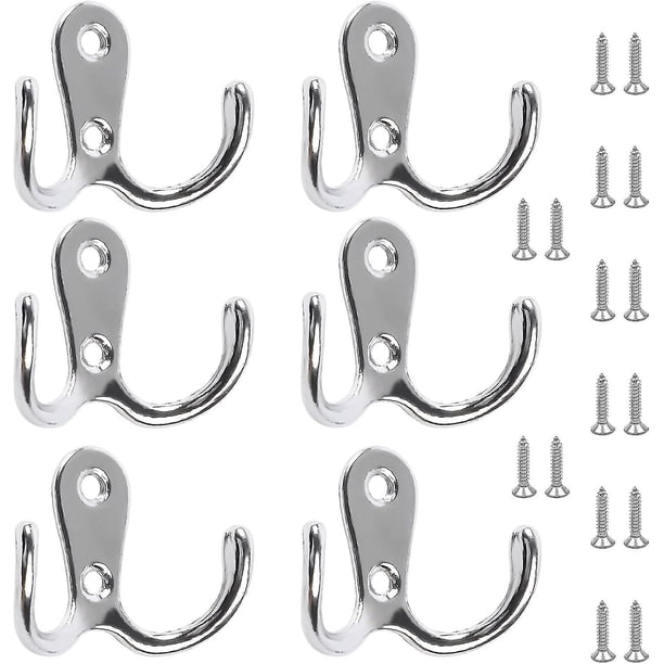 30x Ganchos Dobles Resistentes Para Colgar En La Pared Con Tornillos