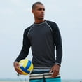 thumbnail image 3 of Weilanxin Long Sleeve Swim Shirts for Men Sun Protection Shirt Running Rashguard UPF 50+ UV Swimwear Athletic Workout CharcoalGray/Black Size 2XL, 3 of 7