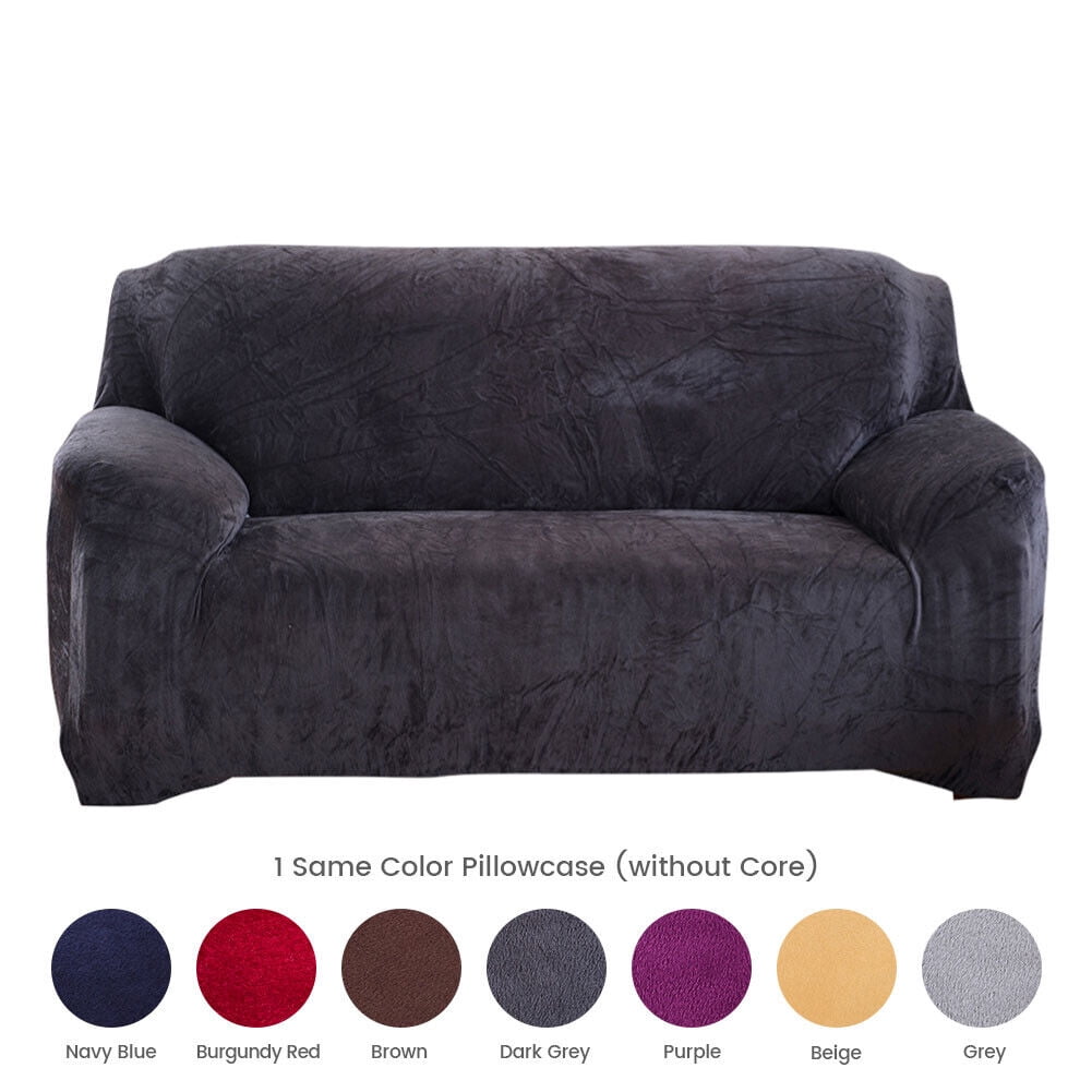 CJC 1/2/3/4 Seater Couch Sofa Slipcover Protector Velvet Stretch Plush Thick Sofa Covers