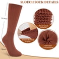 thumbnail image 3 of Loritta 6 Pairs Knee High Socks Soft Cotton Slouch Socks Women Extra Long Boot Socks Knit Womens Socks Size 9 11, 3 of 7