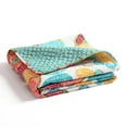 thumbnail image 5 of Lush Decor Layla Floral Cotton Reversible Throw, 60x50, Orange/Blue, Single, 5 of 5