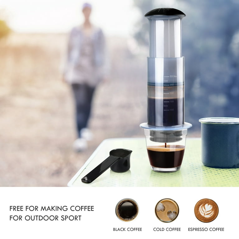 Dcenta Coffee and Espresso Press Maker Portable Coffee Manual Machine with  50PCS Coffee Filter Paper for Outdoor Travel Camping Picnic