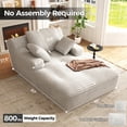 thumbnail image 6 of 67'' Oversized Chaise Lounge Chair, Cloud Plush Corduroy Sofa Bed for Living Room, Modern Deep Seat Sleeper Couch with Back Cushion, No Assembly Required, (Oyster White), 6 of 12