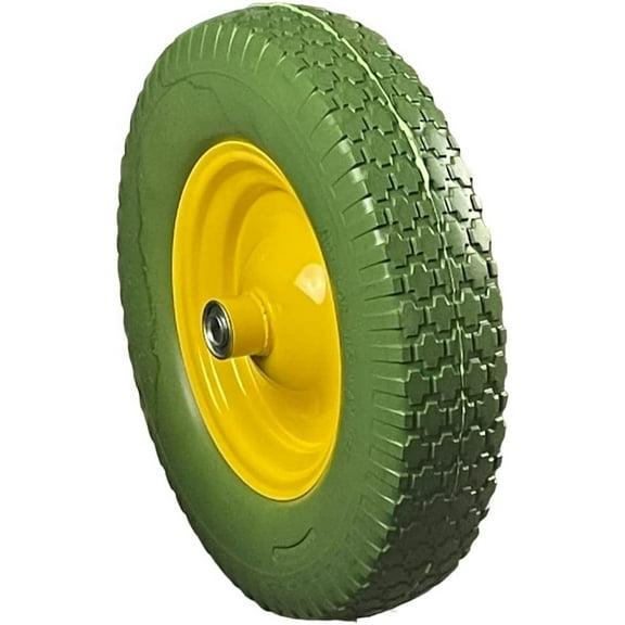 National Standard 16" Flat Free Wheelbarrow Tire, Ribbed Tread, 500 lbs Capacity, Never Flat