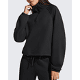 thumbnail image 6 of G4Free Flurrylux Womens Sweatshirts Fleece Lined Half Zip Mock Neck Cropped Pullover Winter Fashion Outfits Clothes, 6 of 7