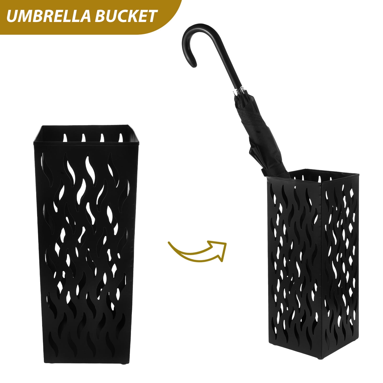 IDEANATEGRATE 1Set Rustic Iron Umbrella Stand Holder Home Decor Organizer with 16.51x6.48x6.48in Size