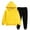 B19/Yellow, variant on Favoffer Unisex Kids' Fall/Winter Solid 2-Piece Set - Hooded Zip Front Pockets, Stretchy for Casual/Travel/Home/Play Toddler 2-5Y, Big Kid 6-15Y