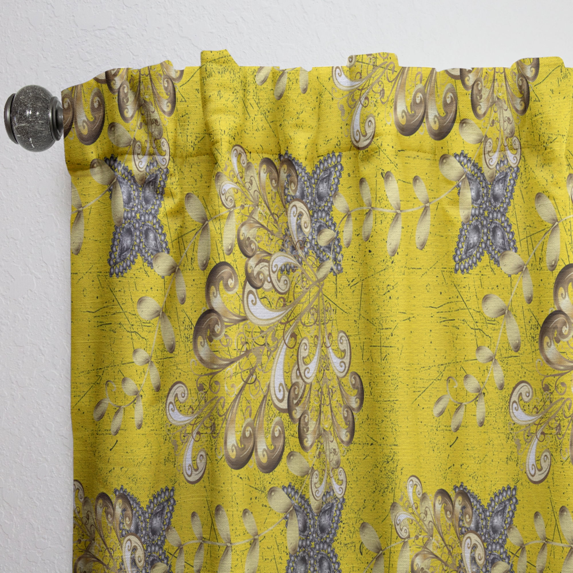 Designart 'Moods Yellow VI' Modern & Contemporary Curtain Panel