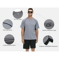 thumbnail image 5 of Weilanxin Swim Shirts Short Sleeve for Men Quick Dry Running UPF50+ Sun Protection Rash Guard Top LightGrey 2XL, 5 of 9