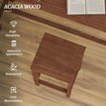 thumbnail image 4 of 26 Inch Bar Stools Set of 4, Counter Height Bar Stool with Footrest, Acacia Wood Bar Chairs for Kitchen Island, Dining Room, Cafe, Bar Counter, Teak Brown, 4 of 6