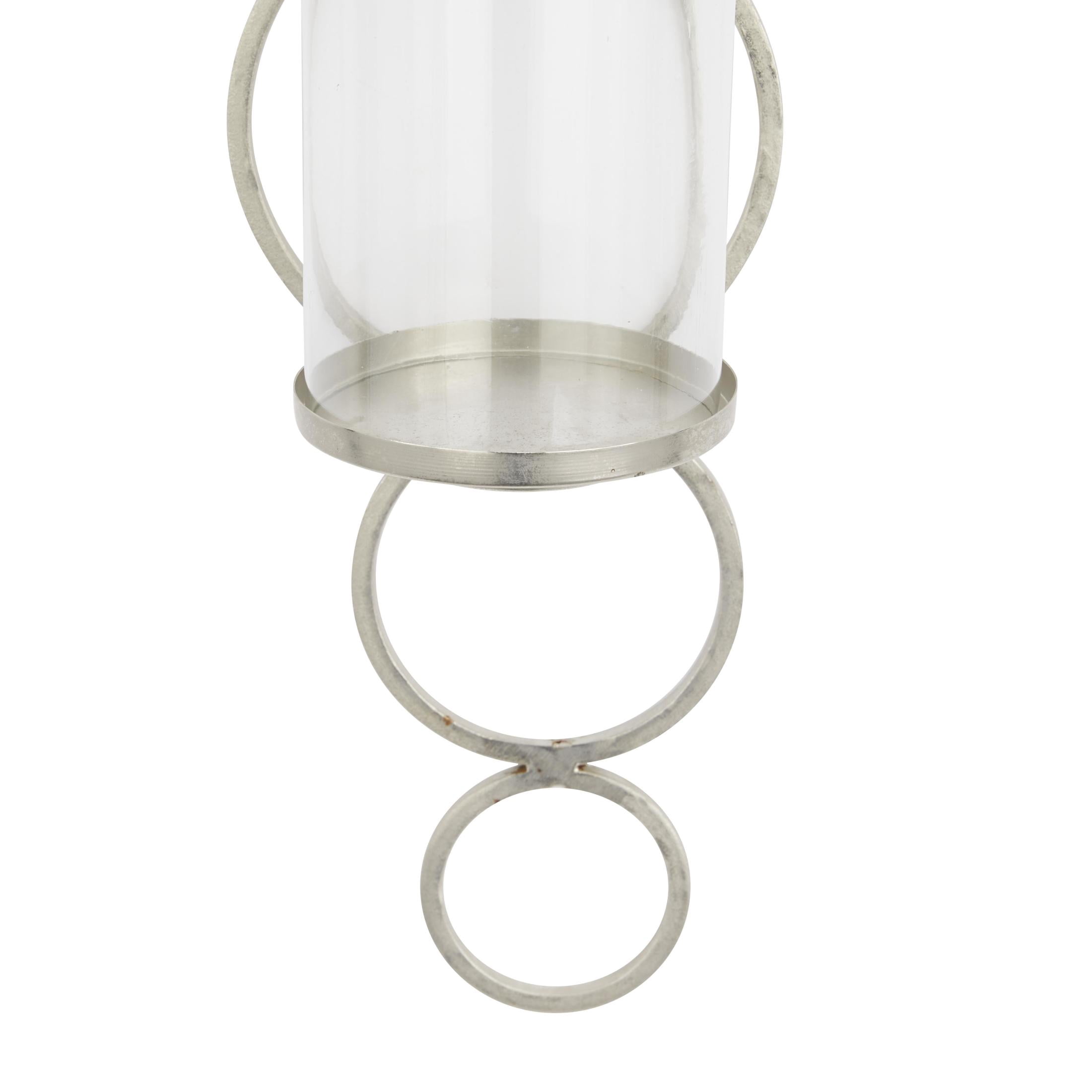 CosmoLiving by Cosmopolitan Silver Metal Wall Sconce with Glass Holder