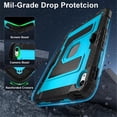 thumbnail image 4 of Case For iPad 2025 / 2022,Anti Drop Silicone+PC Layer Protective Case Hidden Large Bracket ,Shoulder Strap, Heavy Duty Shockproof Three Proof Tablet Protective Case,Black Blue,For iPad 2025 / 2022, 4 of 7