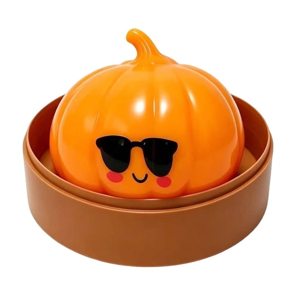 Halloween Dumpling Squishy Toy with Steamer, Cute Slow Rising Pumpkin Shaped Stress Relief Fidget Toy for Desktop Decoration, Halloween Party Favor & Holiday Gift, 3.9"
