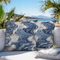 thumbnail image 4 of Impressionist Style Outdoor Pillow Covers Pack of 2 Gray Blue Swirling Line Waterproof Throw Pillow Covers Decorative Cushion Cases for Patio Garden Tent Balcony Couch 20x20 inch, 4 of 8