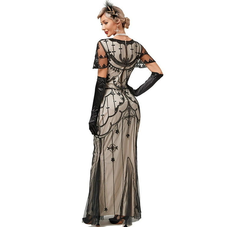Womens Tulle Embroidered Flapper Dresses Elegant 1920s Luxury Sequin Fringed Great Gatsby Party Cocktail Maxi Dress - Walmart.com Womens Tulle Embroidered Flapper Dresses Elegant 1920s Luxury Sequin Fringed Great Gatsby Party Cocktail Maxi Dress - Walmart.com