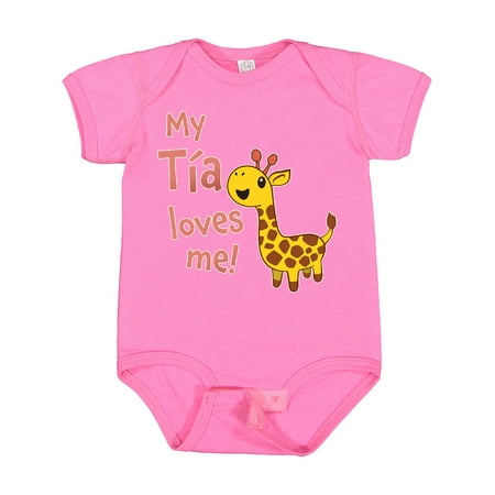 

Inktastic My Tía Loves Me- Cute Giraffe Gift Baby Boy or Baby Girl Bodysuit