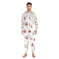thumbnail image 3 of 1 Piece Adult Onesie Pajamas Cozy & Loose-Fit Sleepsuit Loungewear with Pockets Red Fiery Awesome Patterns Small, 3 of 7