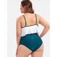 thumbnail image 4 of Volante de tiras con cordones más el tamaño de traje de baño bikini Rosegal Abrigos de talla grande, 4 of 5